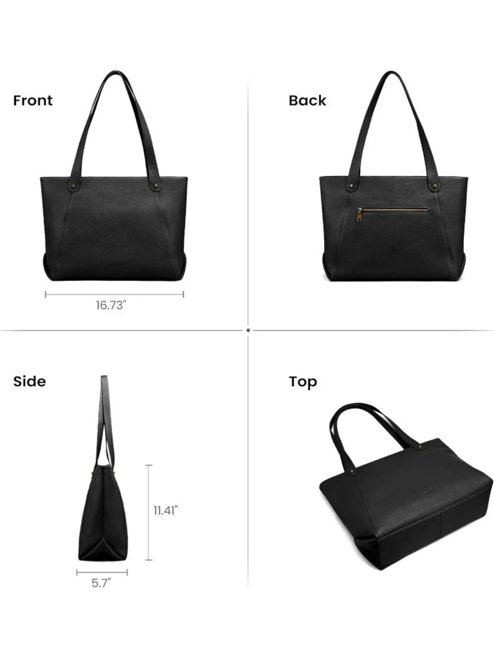 Women Z1-black  Leather Shoulder Satchel Laptop Compartment Bag